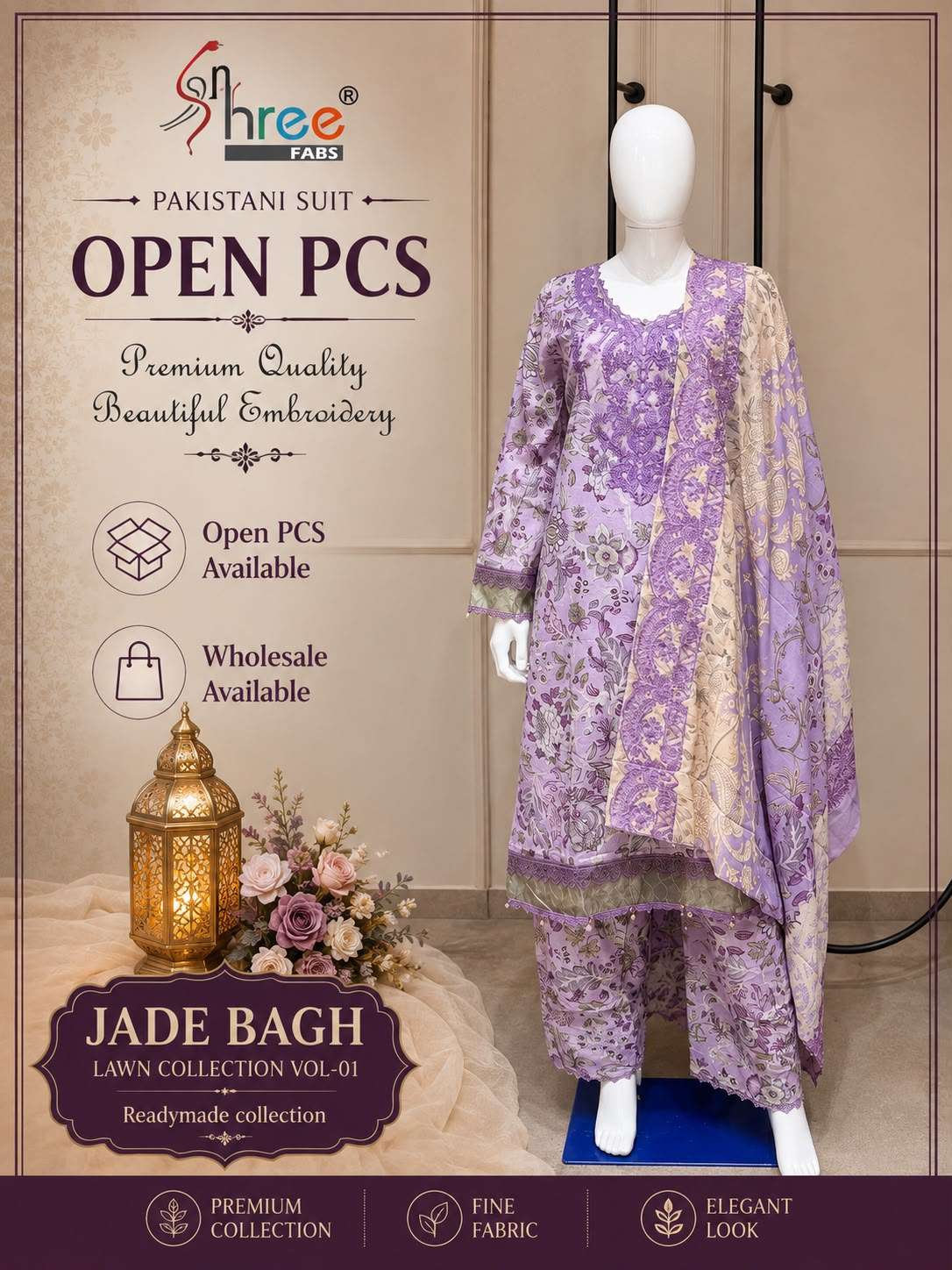 JADE BAGH READYMADE LAWN COLLECTION VOL - 01 BY SHREE FABS